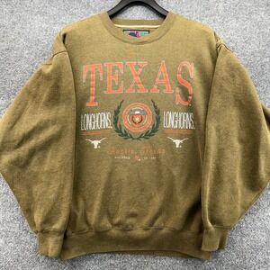 90s Vintage Texas Longhorns Sweatshirt Mens Olive Greenish Austin Texas Crewneck